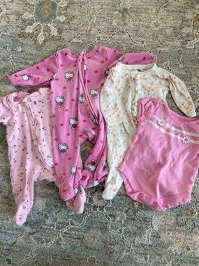 Pink Baby Onesie & Footed One-Piece Set of 4